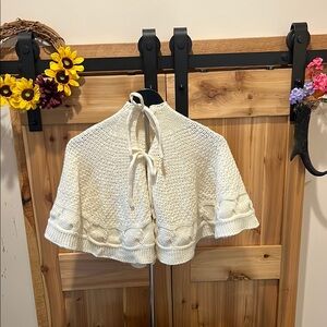 Charming Knit Kids Cape in Ivory